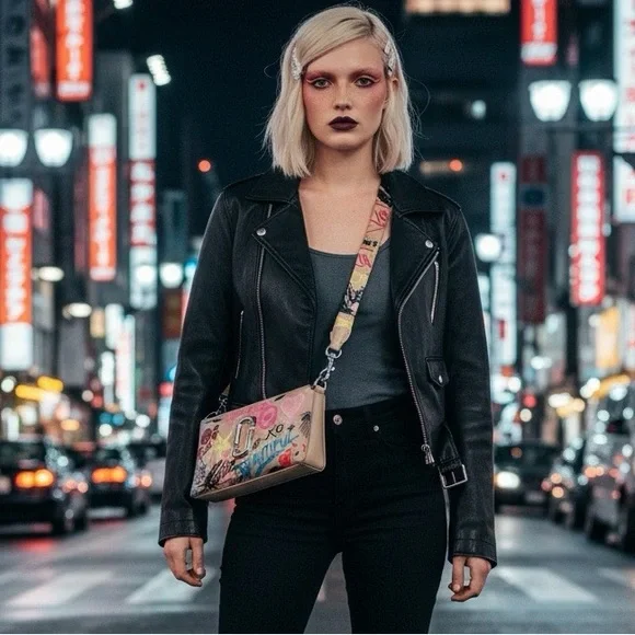 Marc Jacobs Beige Graffiti Crossbody with Pink and Blue Accents - Picture 5 of 5